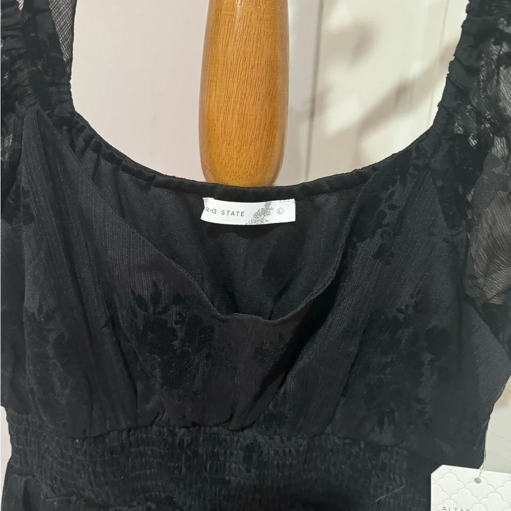 NWT Altar’d State Black Floral Mini Dress - Picture 8 of 9